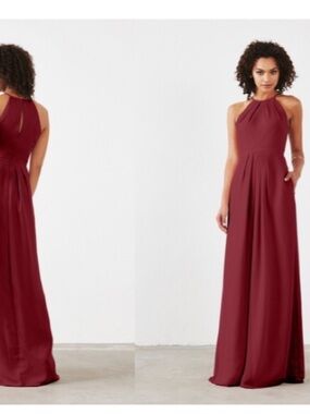Weddington Way Isabella Halter Evening Dress in Cabernet 12 new with tags